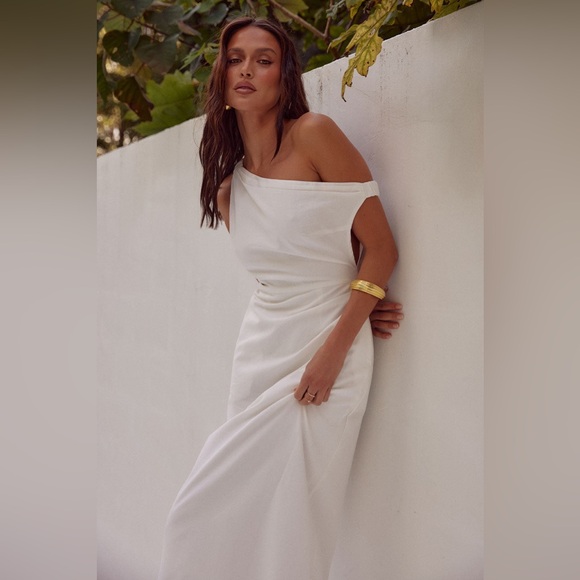 NWT Runaway the Label Jaspin Midi Dress White - Picture 3 of 5